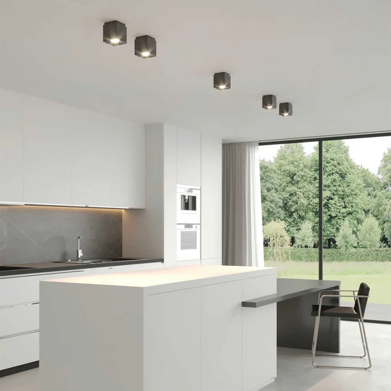 Ethan - Spot en saillie bicolore en acier, style contemporain