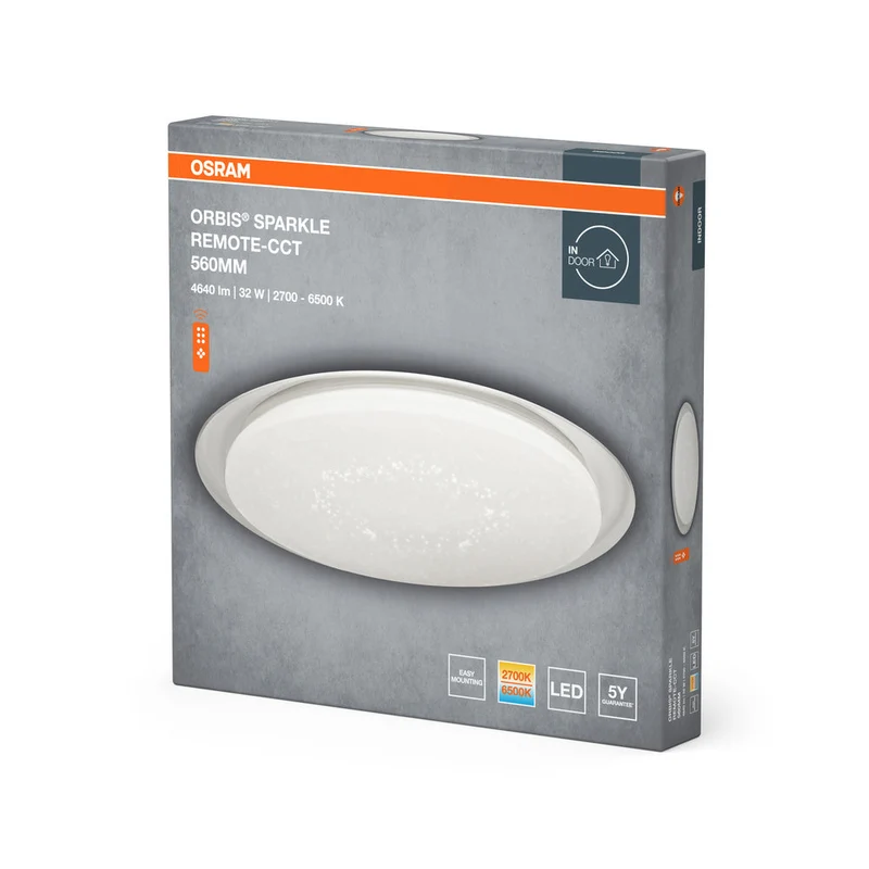 OSRAM ORBIS® Plafoniera Sparkle Remote-CCT 560mm 32W, 2800 lm, 2800…6000 K, Bianco Regolabile