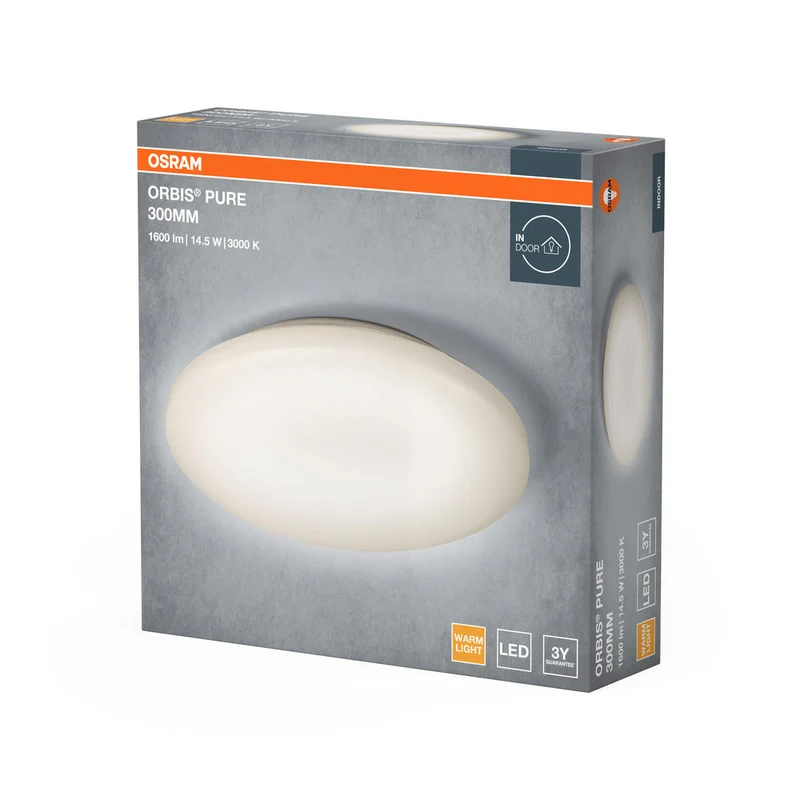 OSRAM ORBIS® Plafoniera Pure 300mm 14.5W, 1100 lm, 3000 K, Bianco caldo