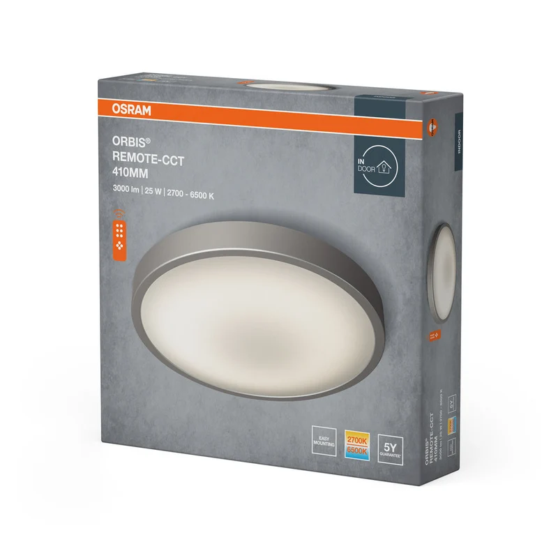 OSRAM ORBIS® Plafoniera CCT / DIM Telecomando-CCT 410mm 25W, 1800 lm, 2700…6500 K, Bianco Regolabile