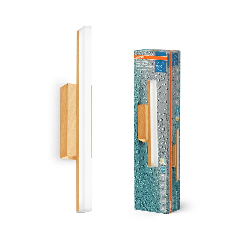 OSRAM Orbis Specchio Lampada, Bagno, Click-CCT, 6.8W, 40cm, Decorazione in legno, IP44