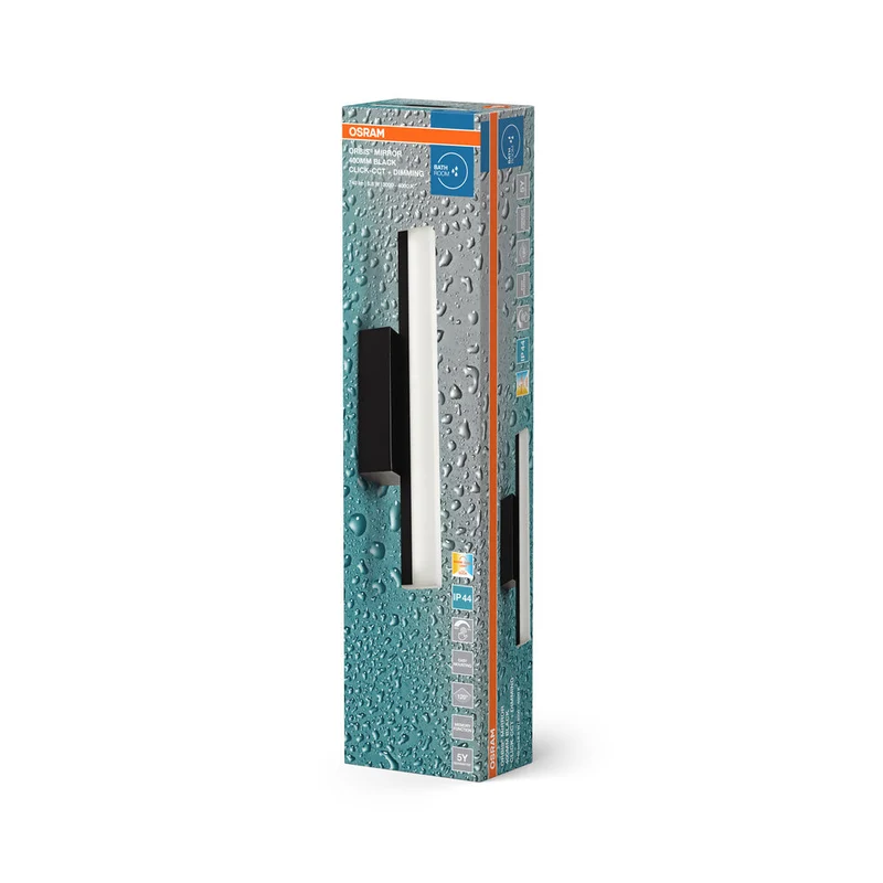 OSRAM Orbis Specchio Lampada da Specchio, Bagno, Click-CCT, 6.8W, 40cm, nero, IP44