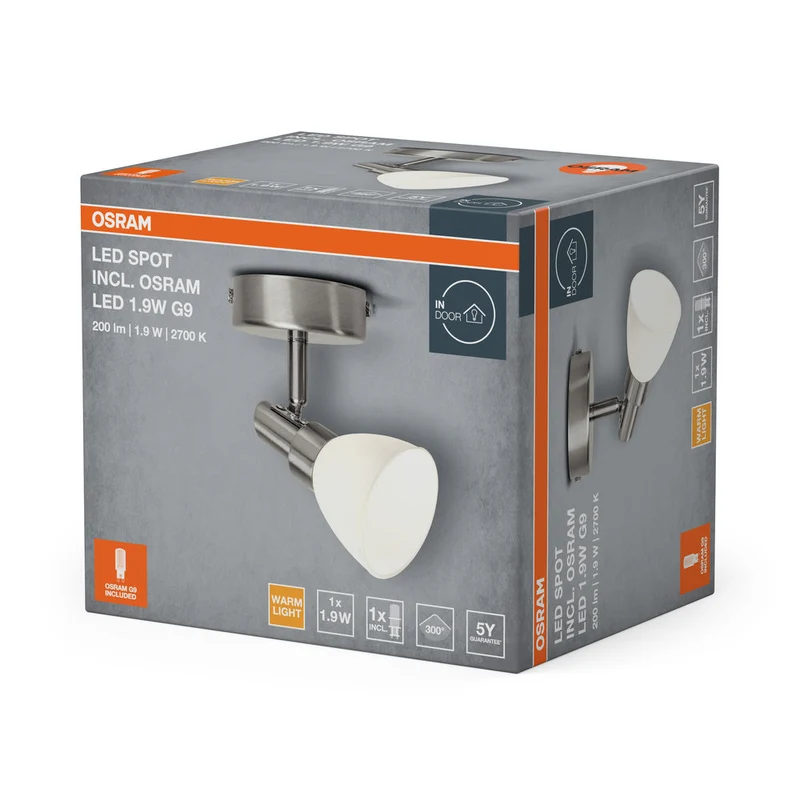 OSRAM LED SPOT G9 G9 1.9W, 200 lm, 2700 K, Bianco caldo