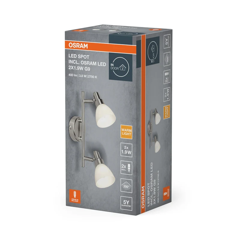 OSRAM LED SPOT G9 G9 2 x 1.9W, 400 lm, 2700 K, Bianco caldo