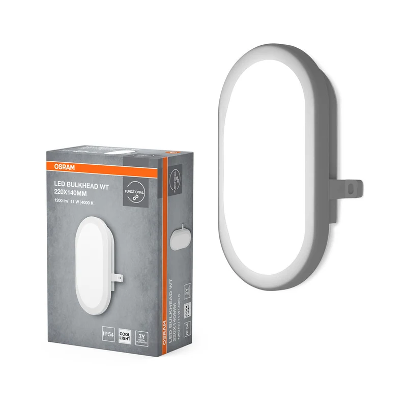 OSRAM BULKHEAD Lampada da parete e soffitto 11W Bianco, 840 lm, 4000 K, Bianco freddo