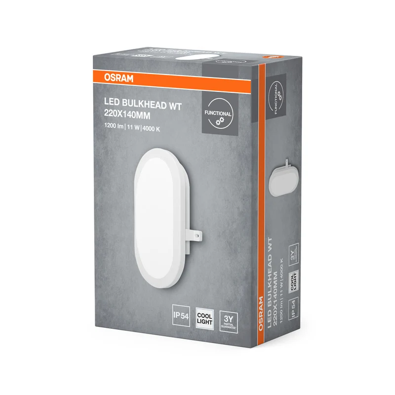 OSRAM BULKHEAD Lampada da parete e soffitto 11W Bianco, 840 lm, 4000 K, Bianco freddo