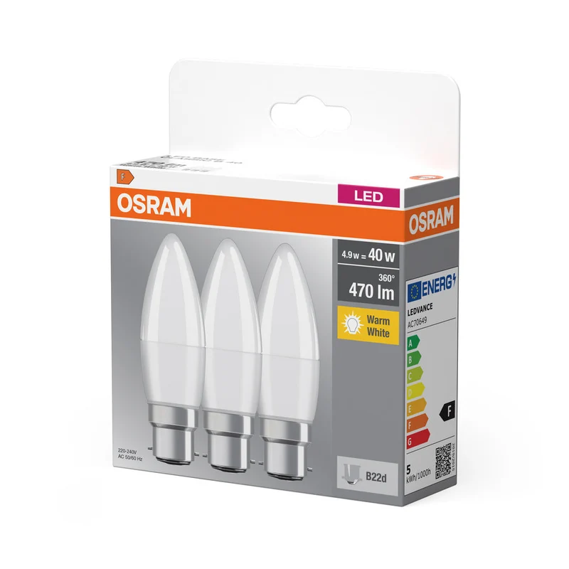 OSRAM LED BASE CLASSIC B 4.9W 827 Opaco B22d