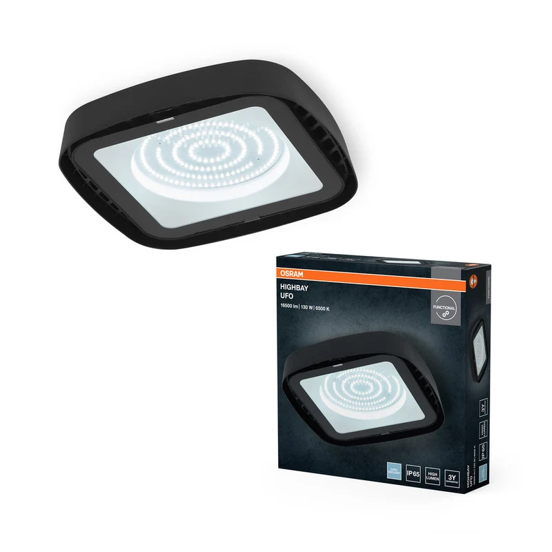 OSRAM Highbay Ufo lampada da soffitto, 130W, IP65, nero