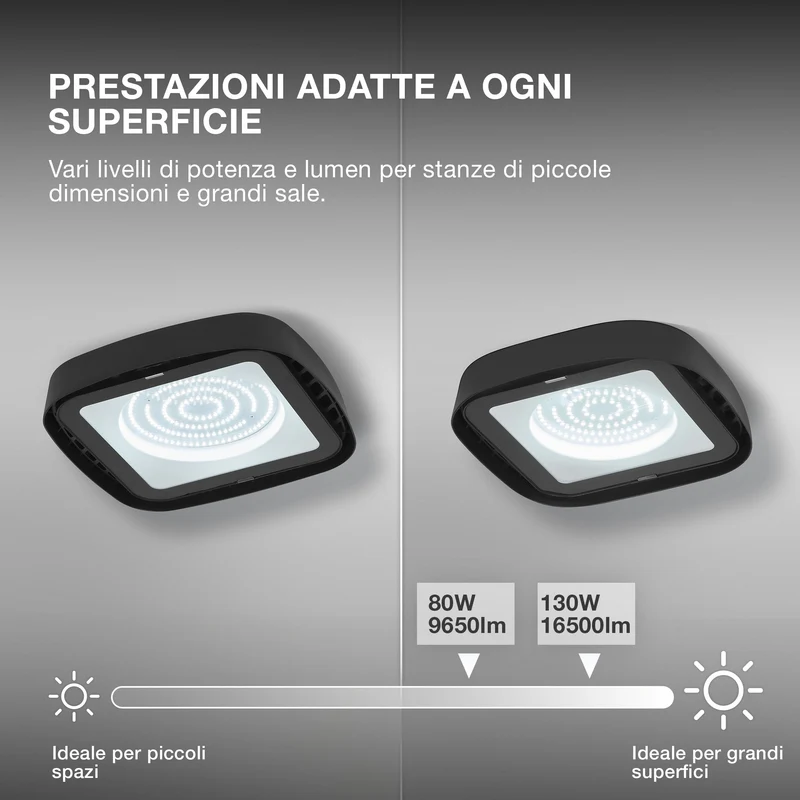 OSRAM Highbay Ufo lampada da soffitto, 130W, IP65, nero