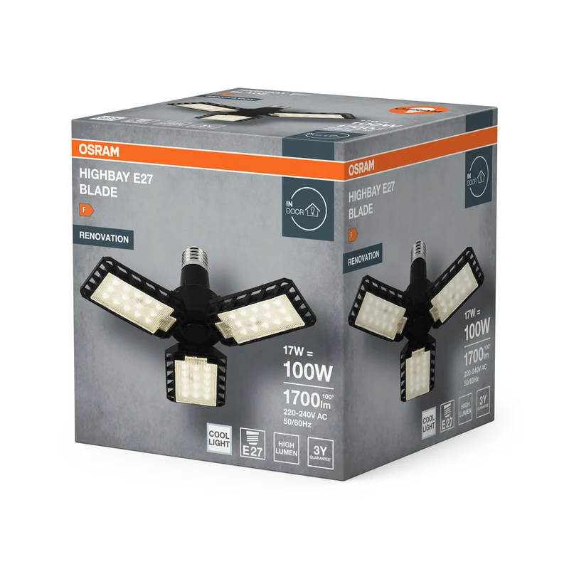 OSRAM Highbay Blade lampada da soffitto con ali, 17W, E27