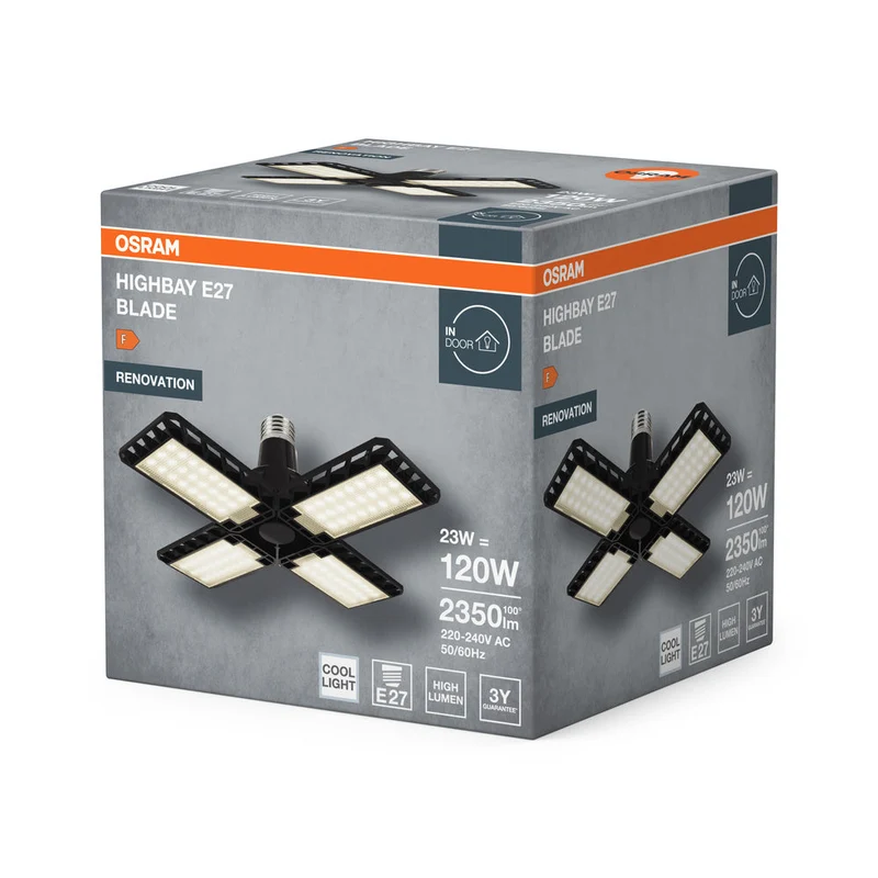 OSRAM Highbay Blade lampada da soffitto con ali, 23W, E27