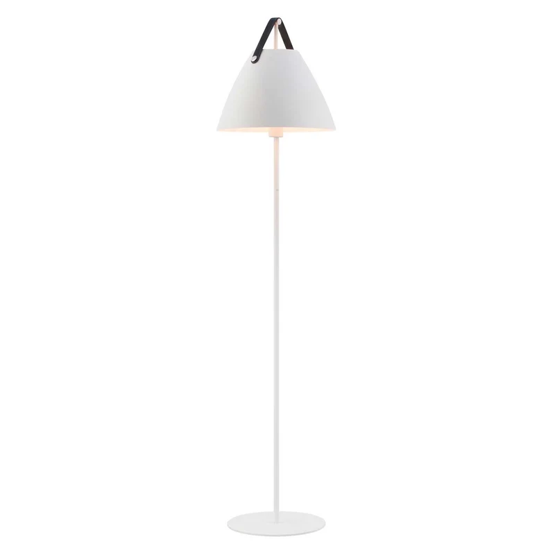 Strap - Lampadaire à lanière interchangeable en acier et cuir, style scandinave