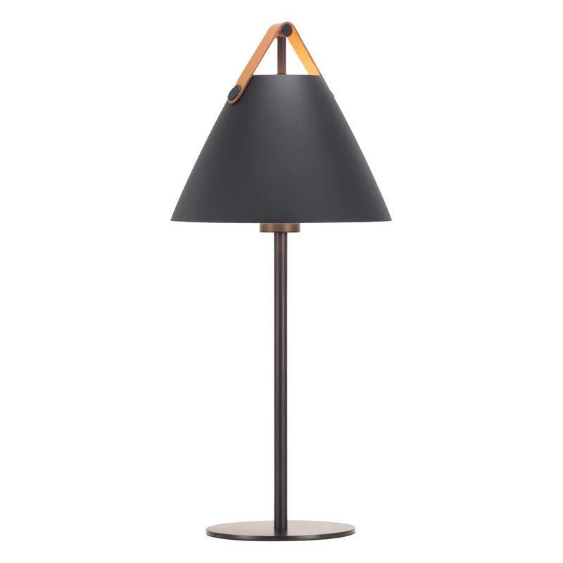 Strap - Lampe à poser à lanière interchangeable en acier et cuir, style scandinave