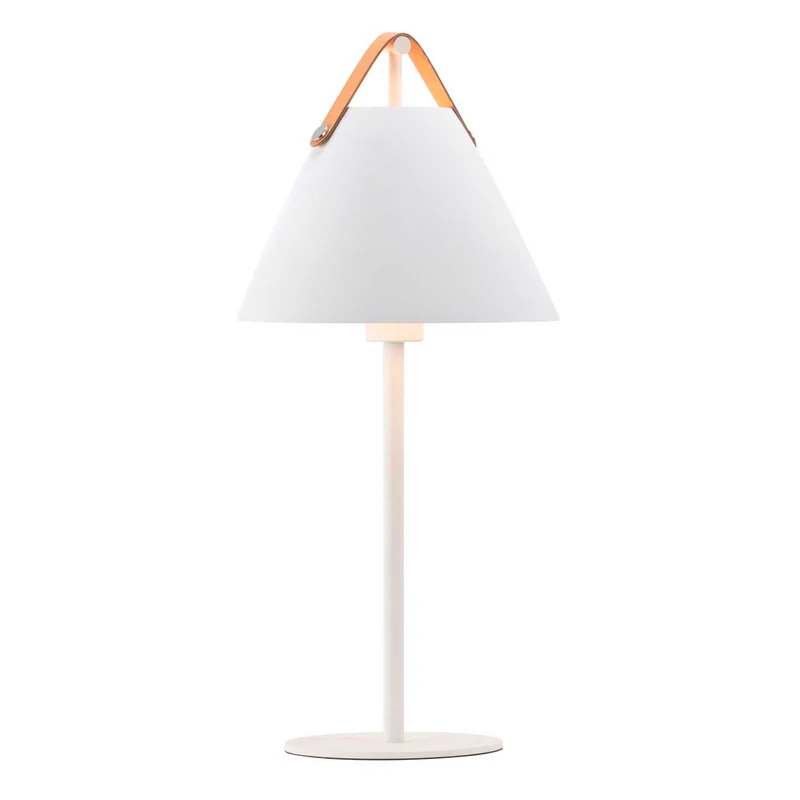 Strap - Lampe à poser à lanière interchangeable en acier et cuir, style scandinave