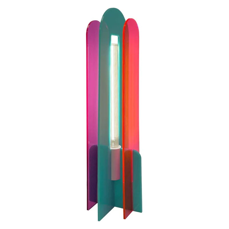 Andy - Lampe à poser en verre et acrylique, style éclectique, H 59,5 cm