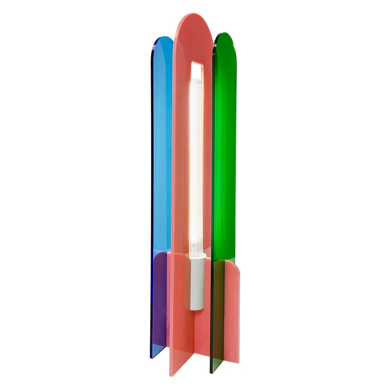 Andy - Lampe à poser en verre et acrylique, style éclectique, H 59,5 cm