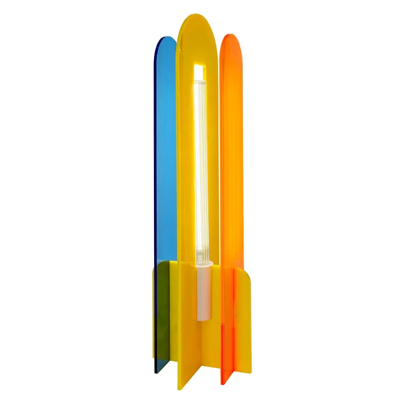 Andy - Lampe à poser en verre et acrylique, style éclectique, H 59,5 cm