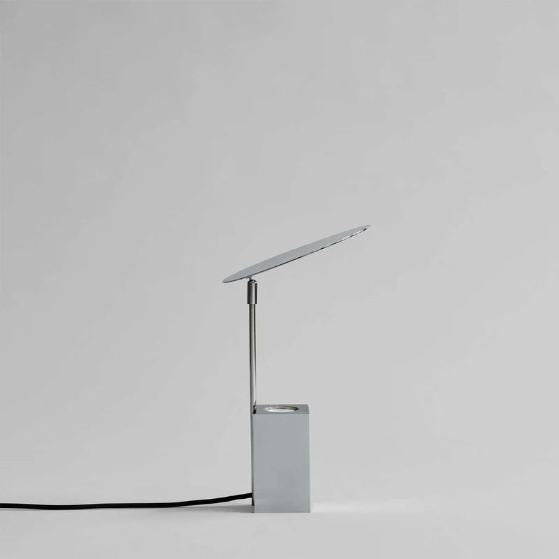 Reflect Table - Lampe à poser contemporaine en acier chromé, 39 cm