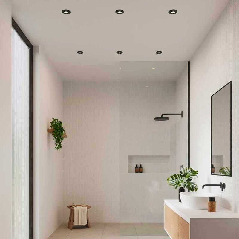 Umberto - Spot encastré orientable IP44 en acier, style moderne