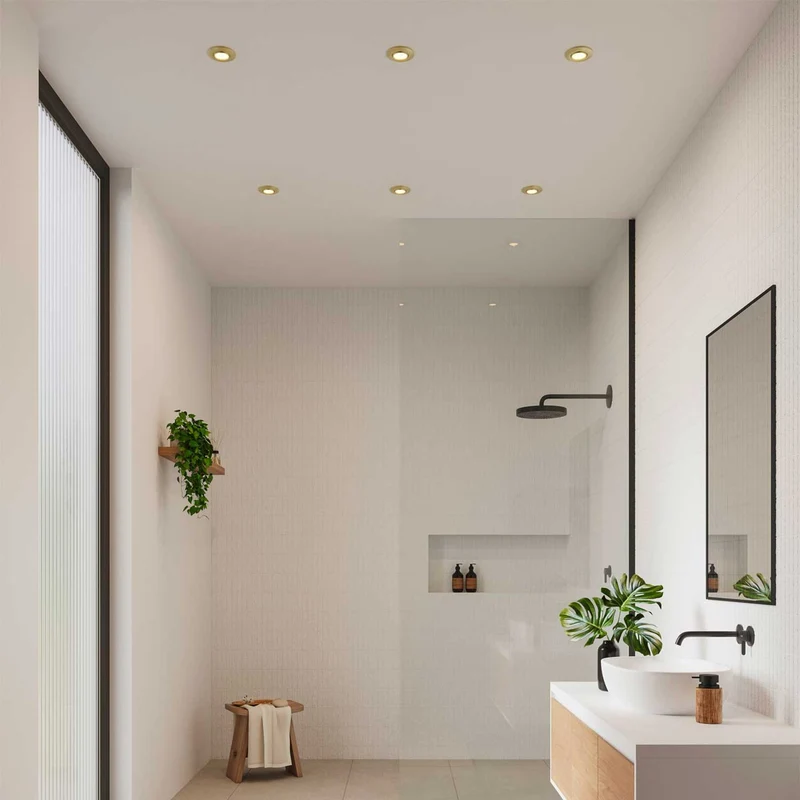 Umberto - Spot encastré orientable IP44 en acier, style moderne