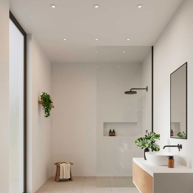 Umberto - Spot encastré orientable IP44 en acier, style moderne