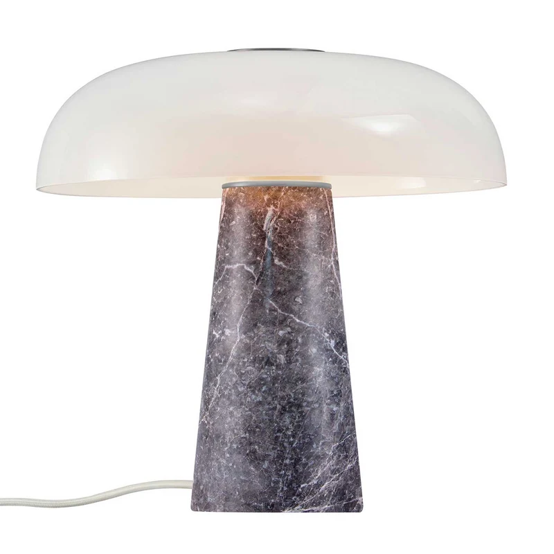 Glossy - Lampe à poser à globe et marbre en verre et marbre, style contemporain