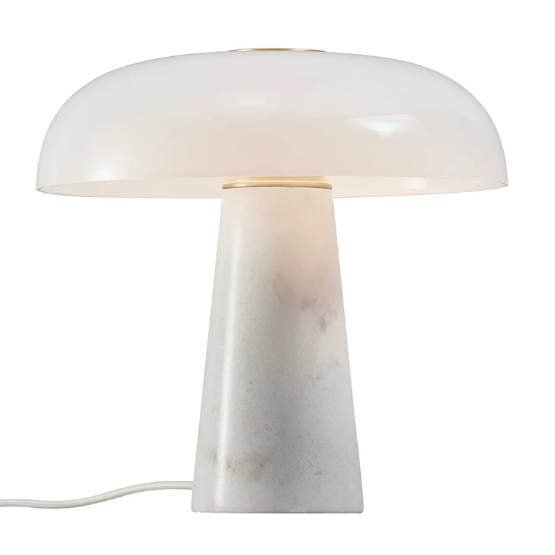 Glossy - Lampe à poser à globe et marbre en verre et marbre, style contemporain