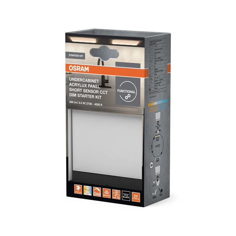 OSRAM Lampada sottopensile Acrylux Panel corta 3,5W CCT dimmerabile Starter-Set