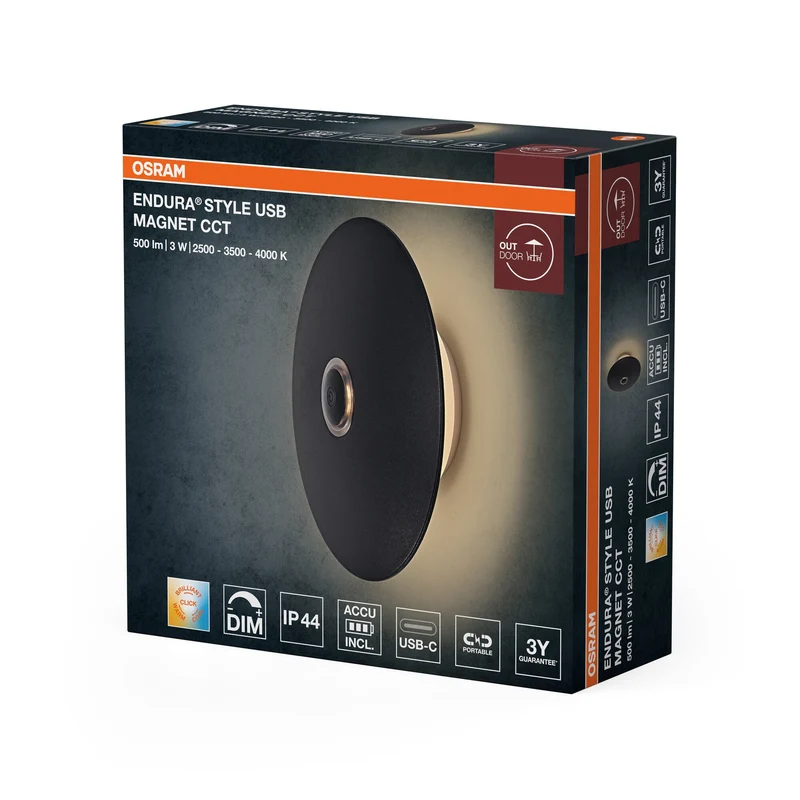 ENDURA® Style USB Magnet CCT DIM IP44 Grigio scuro