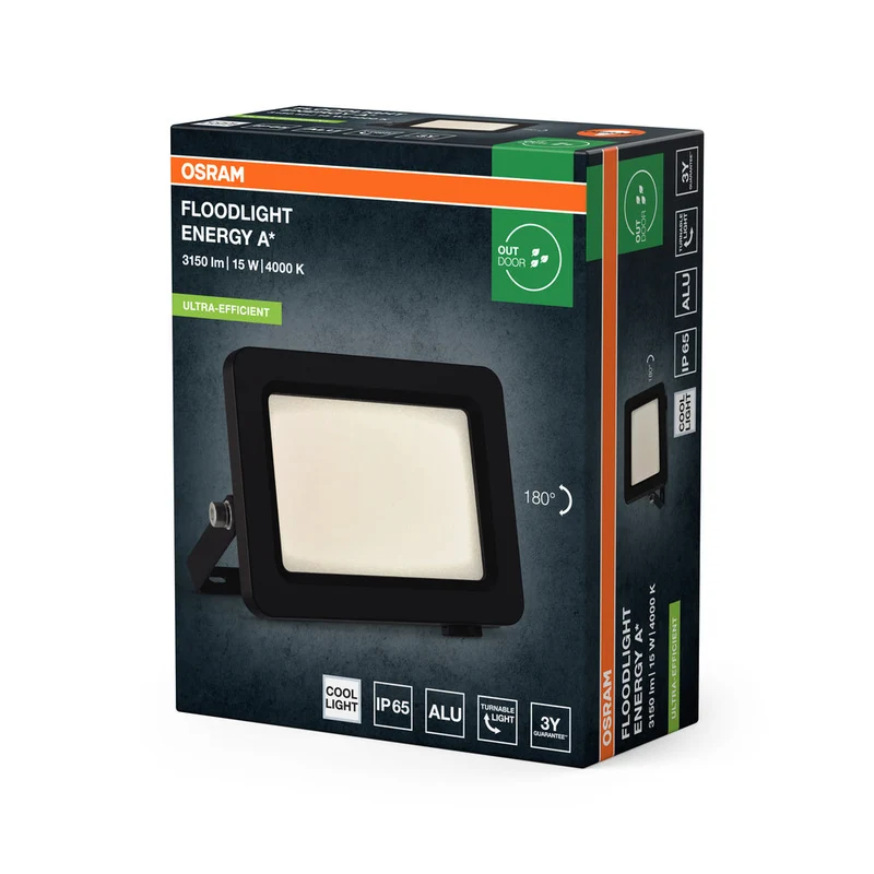 OSRAM FARETTI EFFICIENZA ENERGETICA Strahler, 15W, 4000K Dunkelgrau