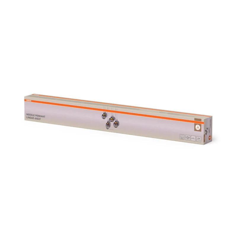 OSRAM DECOR Lampada a sospensione Needle Linear 4xE27, grigio scuro