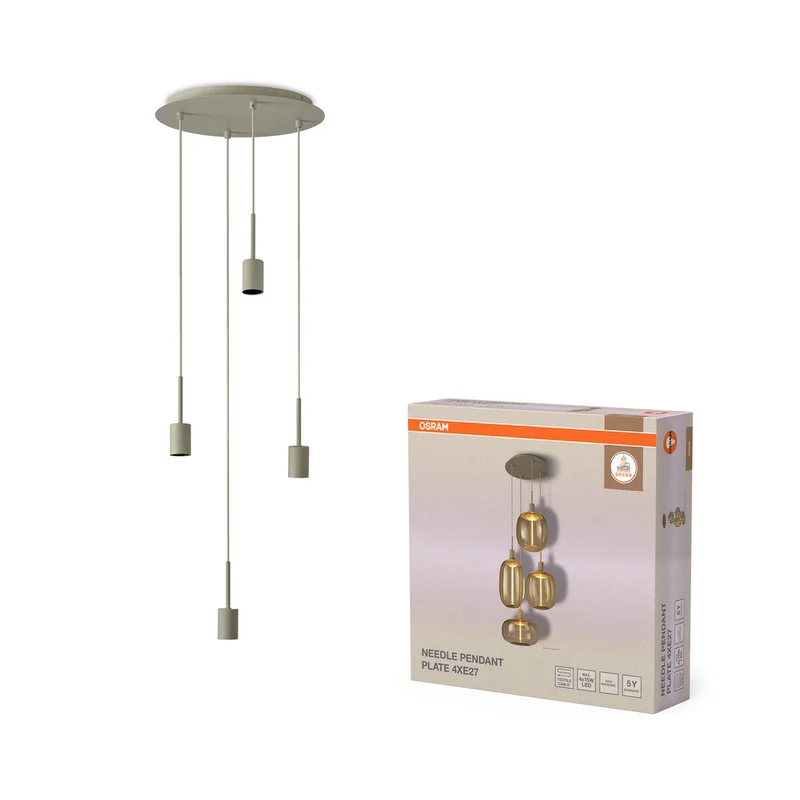 OSRAM DECOR Lampada a sospensione Needle Piastra Beige 4xE27