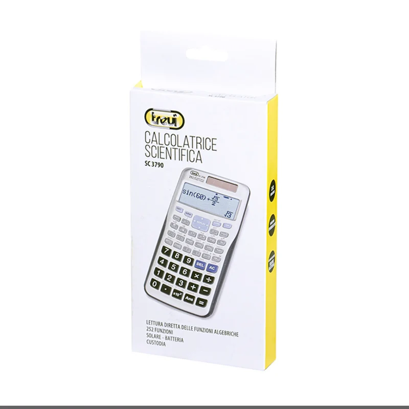Trevi SC3790 Calcolatrice scientifica elettronica con display, 252 funzioni matematiche, energia solare