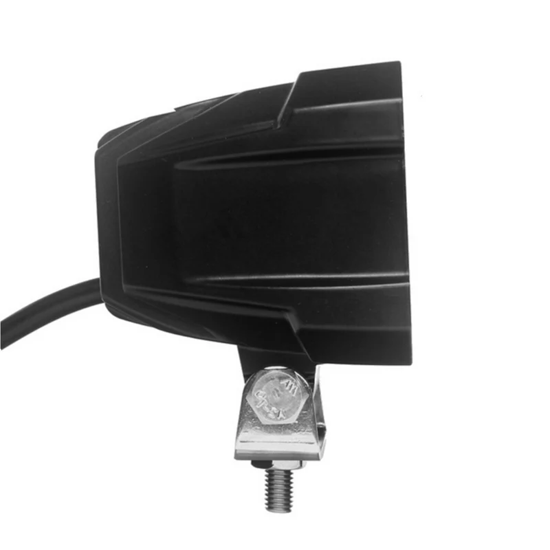 Faro da lavoro a LED dall'aspetto scuro con striscia luminosa di posizione rossa/ambra