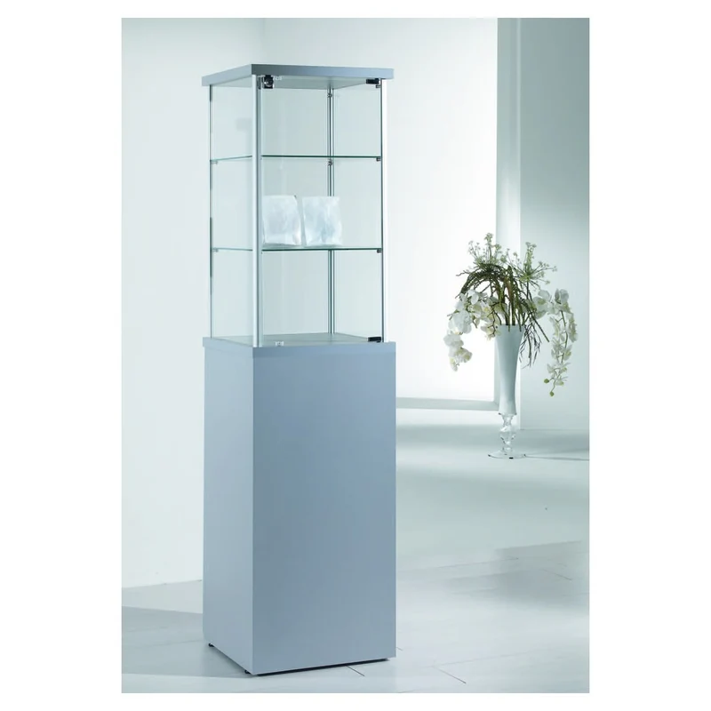 Casa Padrino Luxus Präsentationsvitrine 45 x 45 cm H. 175 cm - Ladeneinrichtung - Boutique Möbel - Made in Italy