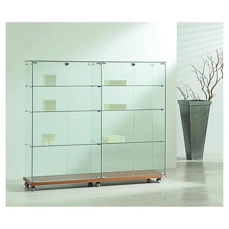 Casa Padrino Luxus Ladenvitrine 117 x 40 cm H. 140 cm mit Glasplatte - Ladeneinrichtung - Boutique Möbel - Made in Italy