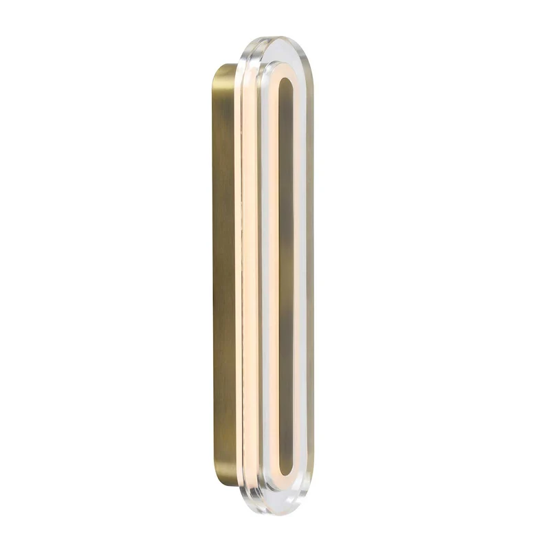 Cavara - Applique murale LED verticale pour miroir en verre et acier, style Art déco
