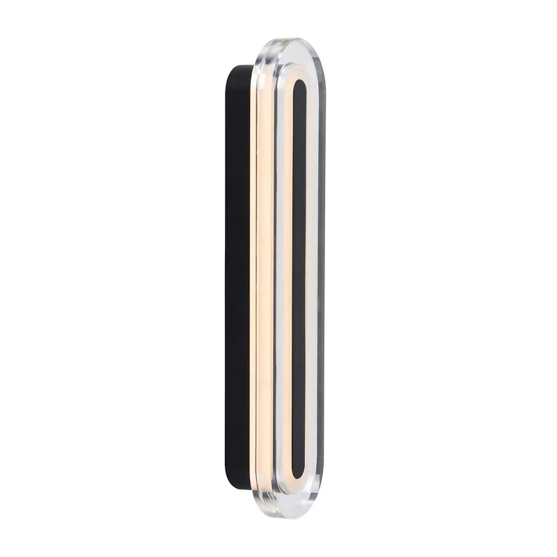 Cavara - Applique murale LED verticale pour miroir en verre et acier, style Art déco