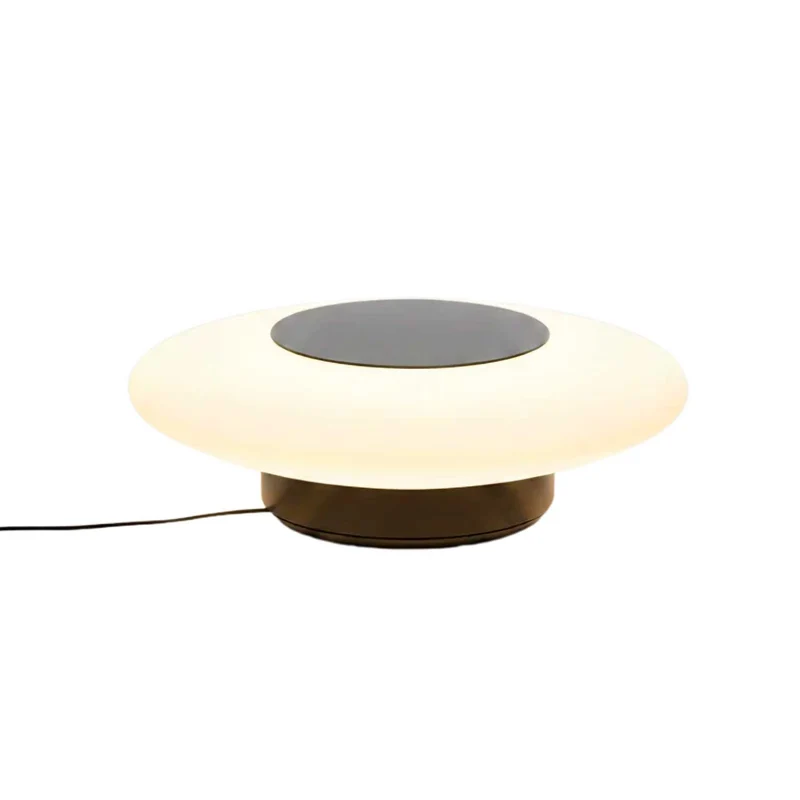 Thales - Lampe à poser LED en acier et verre, style minimaliste, Ø 22 cm