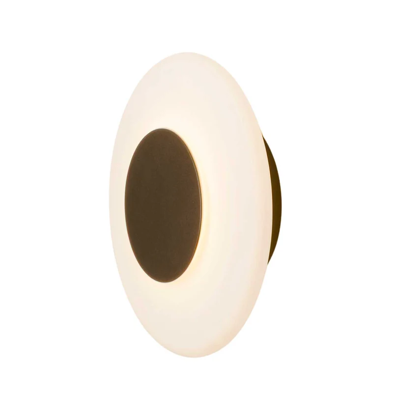Thales - Applique murale LED IP44 en acier et verre, style minimaliste, Ø 22 cm