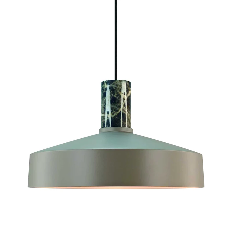 Elvas - Suspension à coupole minérale en acier et marbre, style moderne