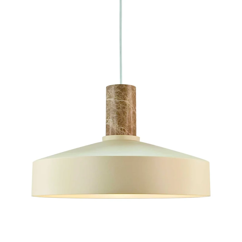 Elvas - Suspension à coupole minérale en acier et marbre, style moderne