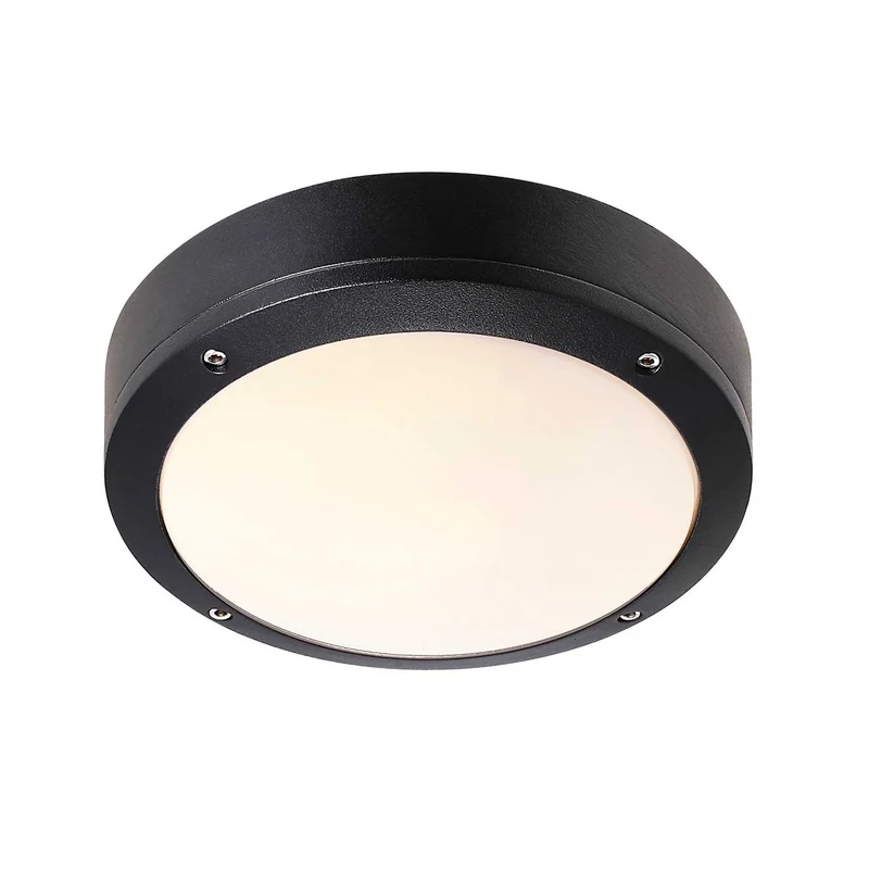 Desi - Plafonnier extérieur rond étanche en acier, style moderne
