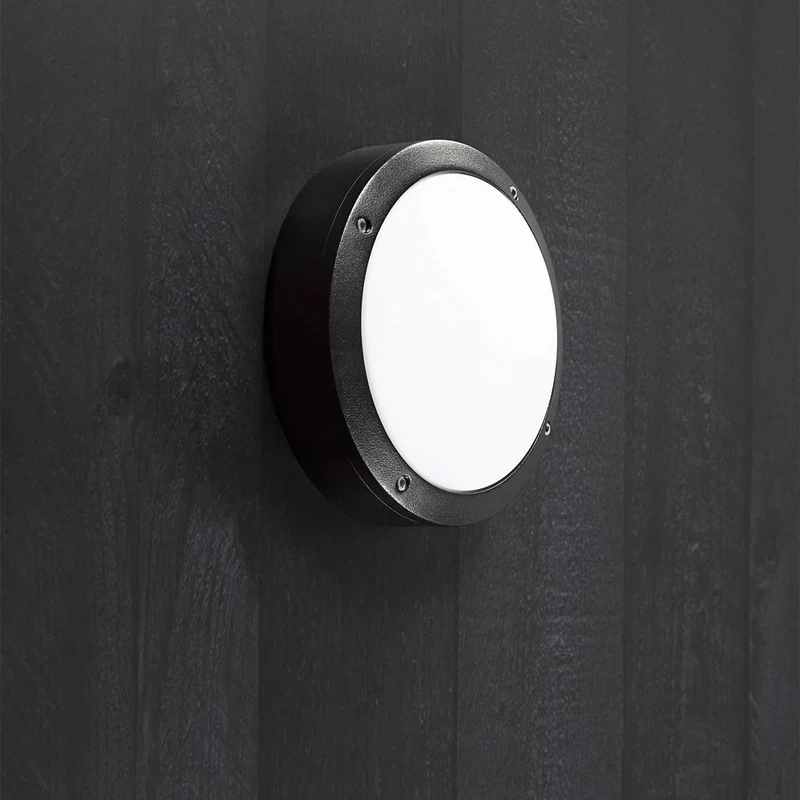 Desi - Plafonnier extérieur rond étanche en acier, style moderne