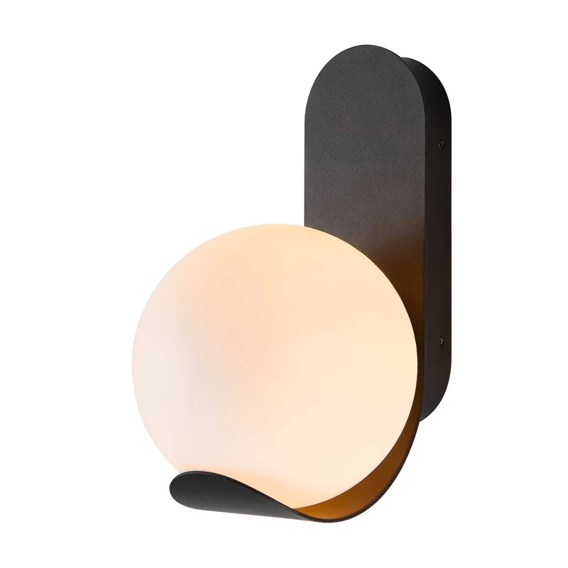Dalius - Applique murale extérieure à globe en acier et verre, style moderne