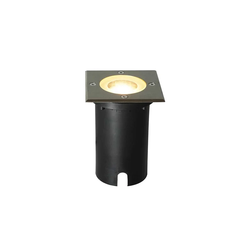 Andor - Spot encastré de sol carré IP67 en acier, style moderne