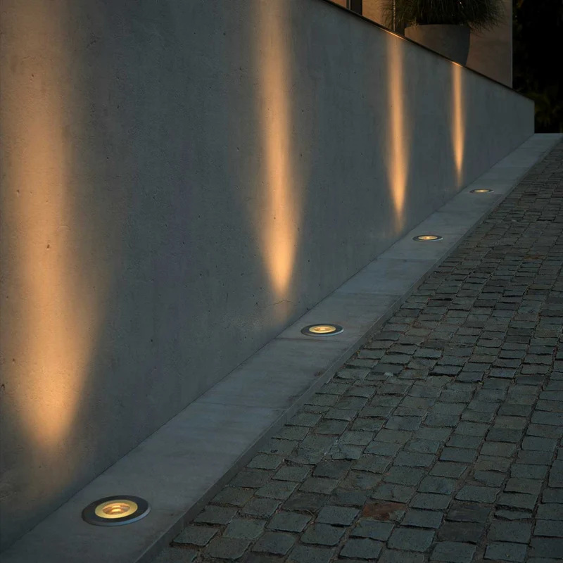 Andor - Spot encastré de sol rond IP67 en acier, style moderne