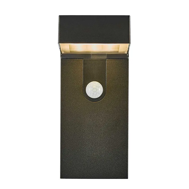 Alya - Applique murale LED solaire à détecteur en acier, style moderne