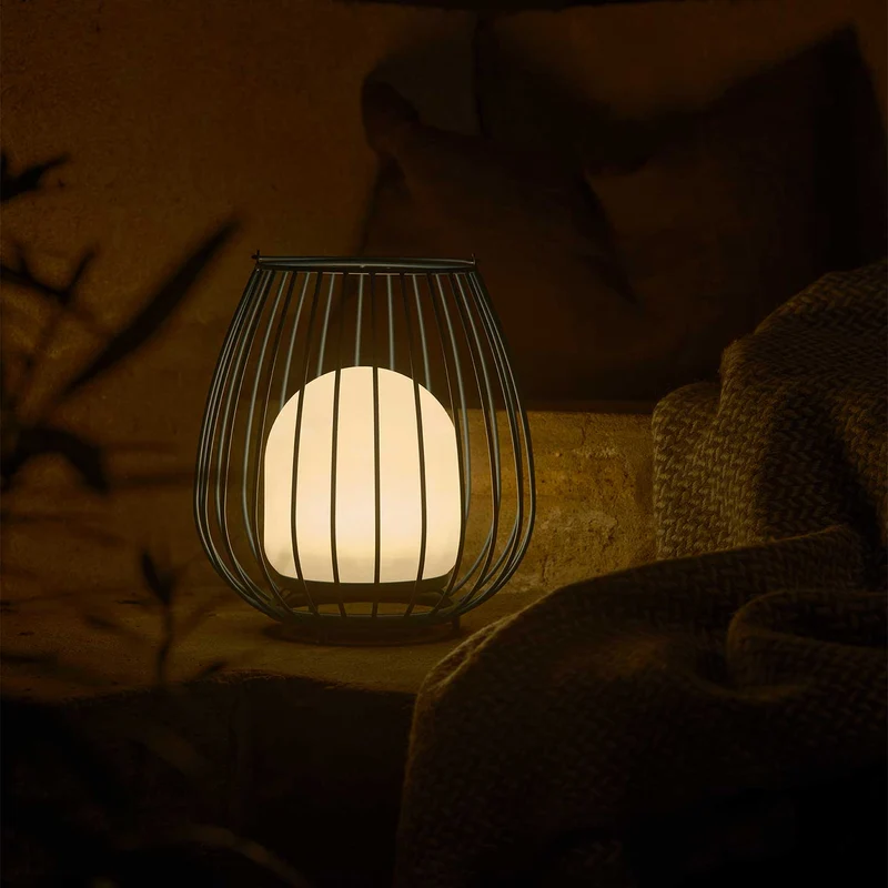 Jim - Lampe nomade LED à large anse en plastique, style contemporain