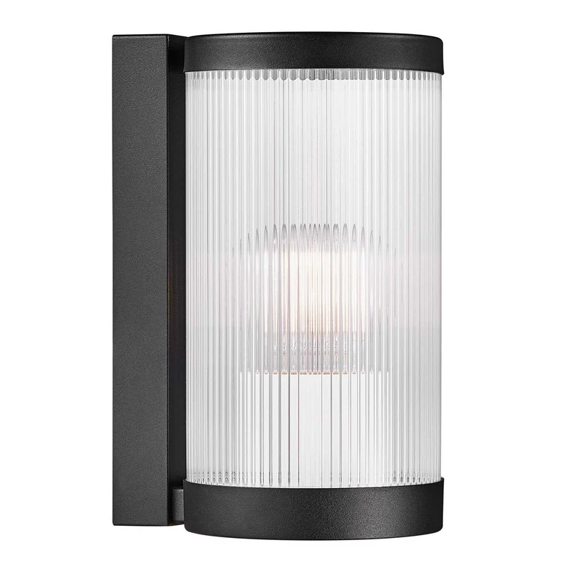 Coupar - Applique murale extérieure cylindrique en acier, style moderne